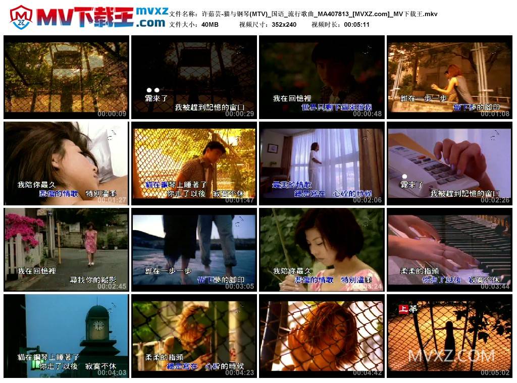 许茹芸-猫与钢琴(MTV)_国语_流行歌曲_MA407813